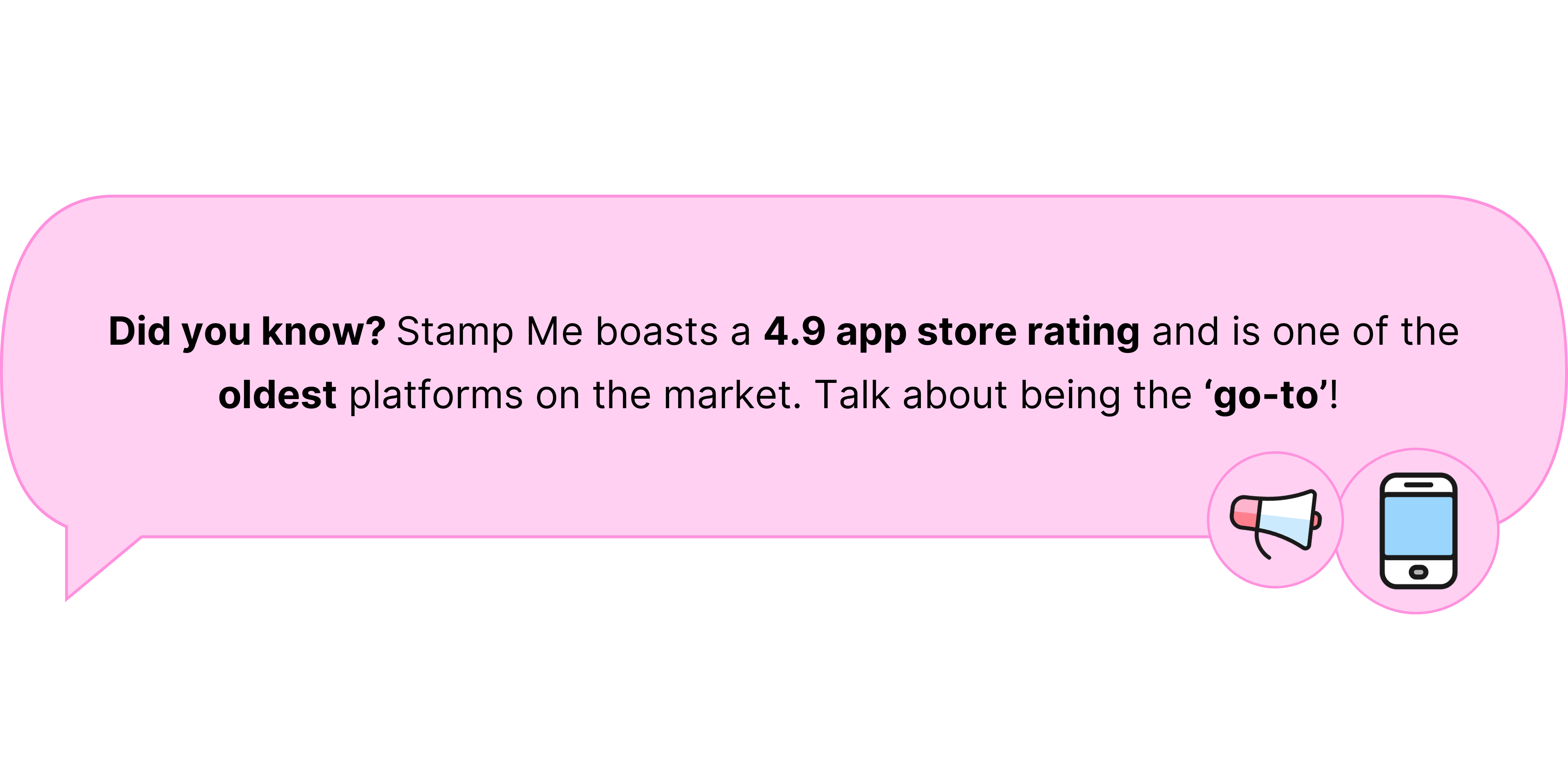Promotional graphic highlighting Stamp Me’s 4.9 app store rating and reputation as one of the oldest and most trusted loyalty platforms in the industry.