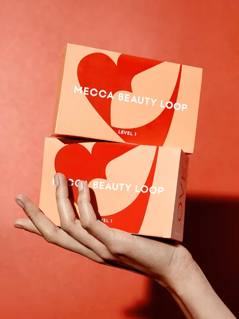 Mecca Beauty Loop reward box with exclusive beauty samples for Australian loyalty members.