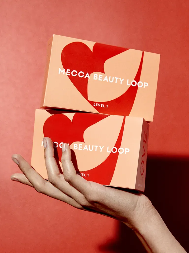 Mecca Beauty Loop reward box with exclusive beauty samples for Australian loyalty members.