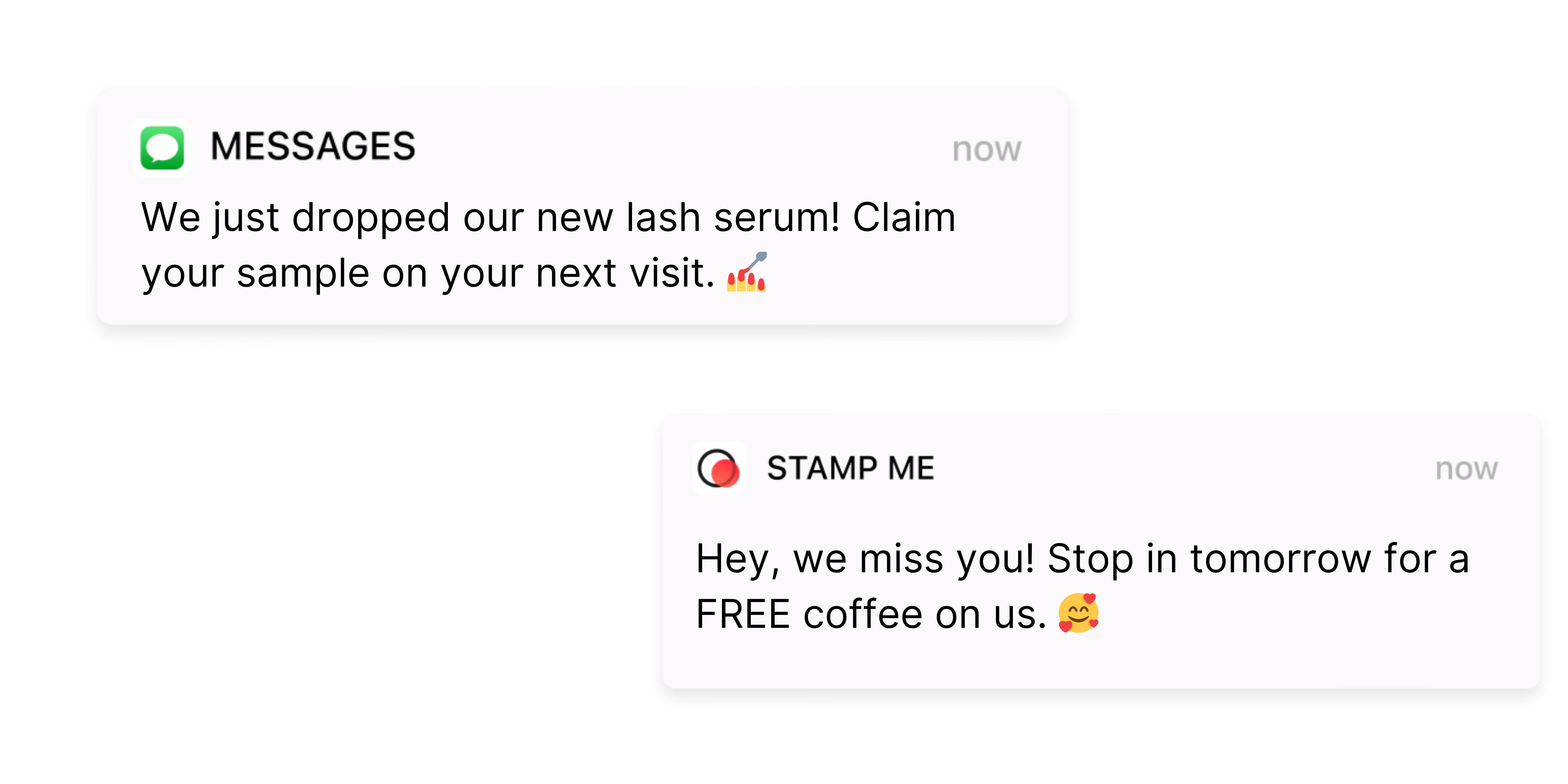 Example of communication capabilities from Stamp Me.
