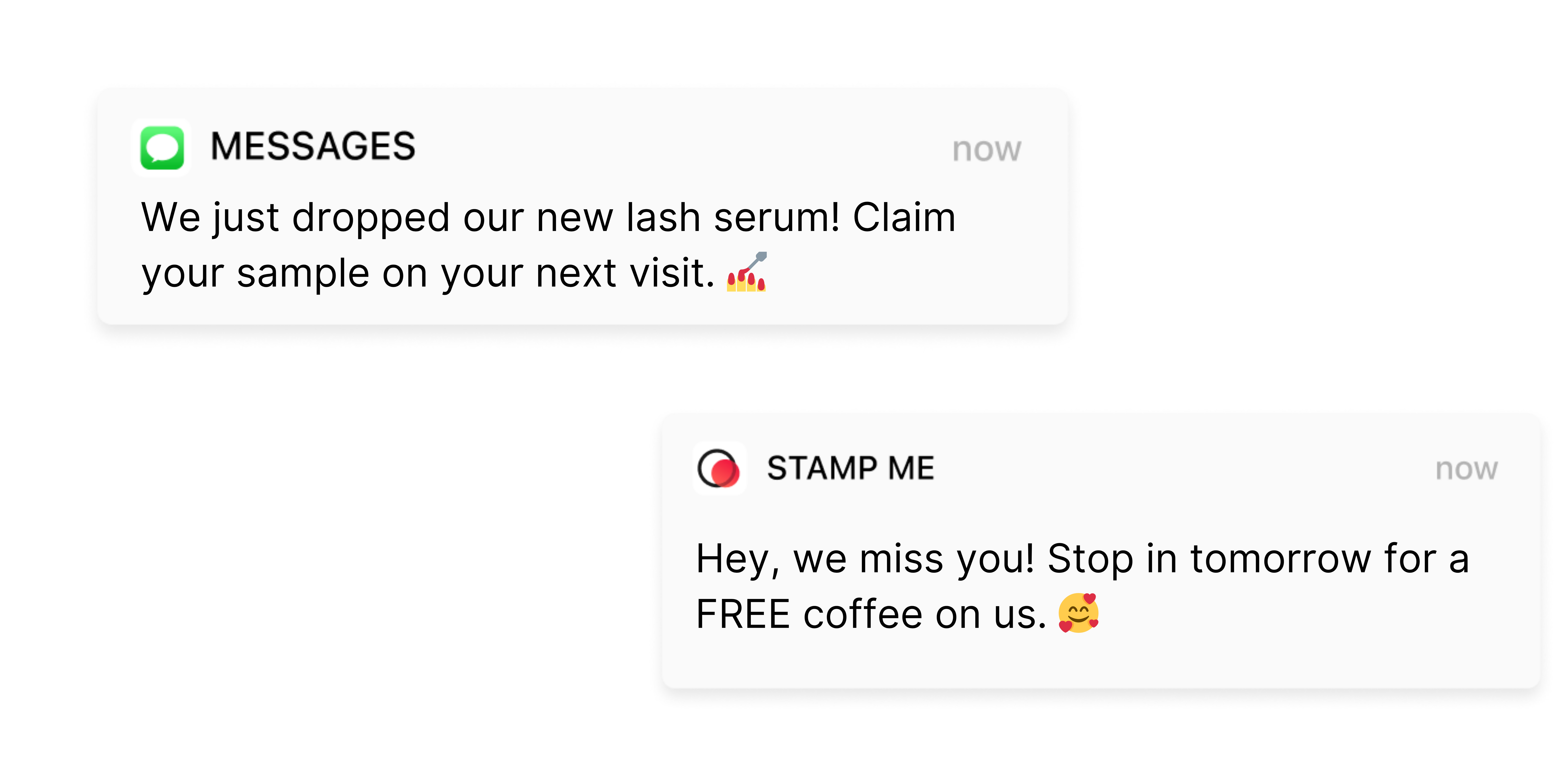 Example of communication capabilities from Stamp Me.