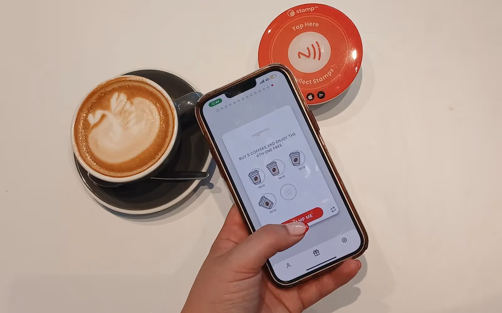 Digital stamp card interface used by small businesses called Stamp Me