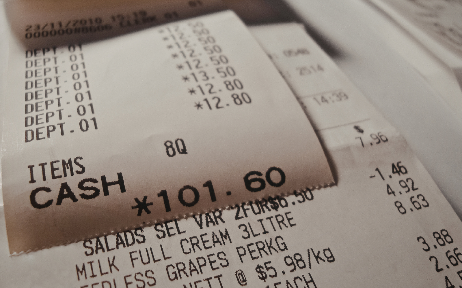 receipt from a grochery store loyalty program