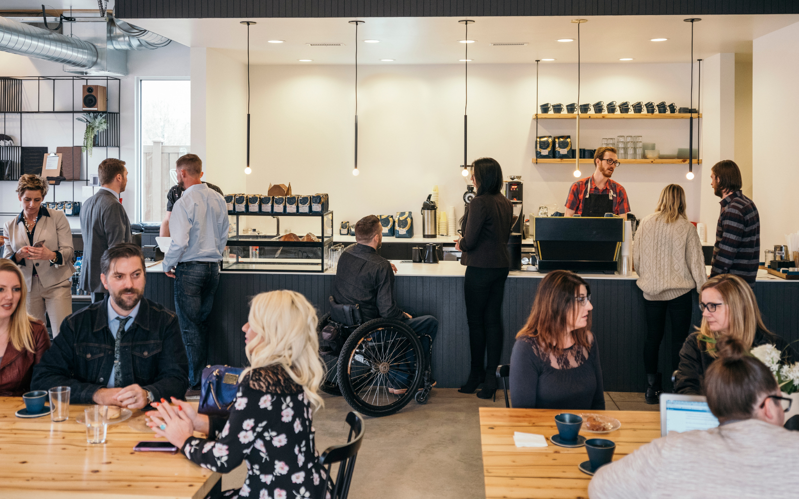 customers using their digital stamp app at multiple locations