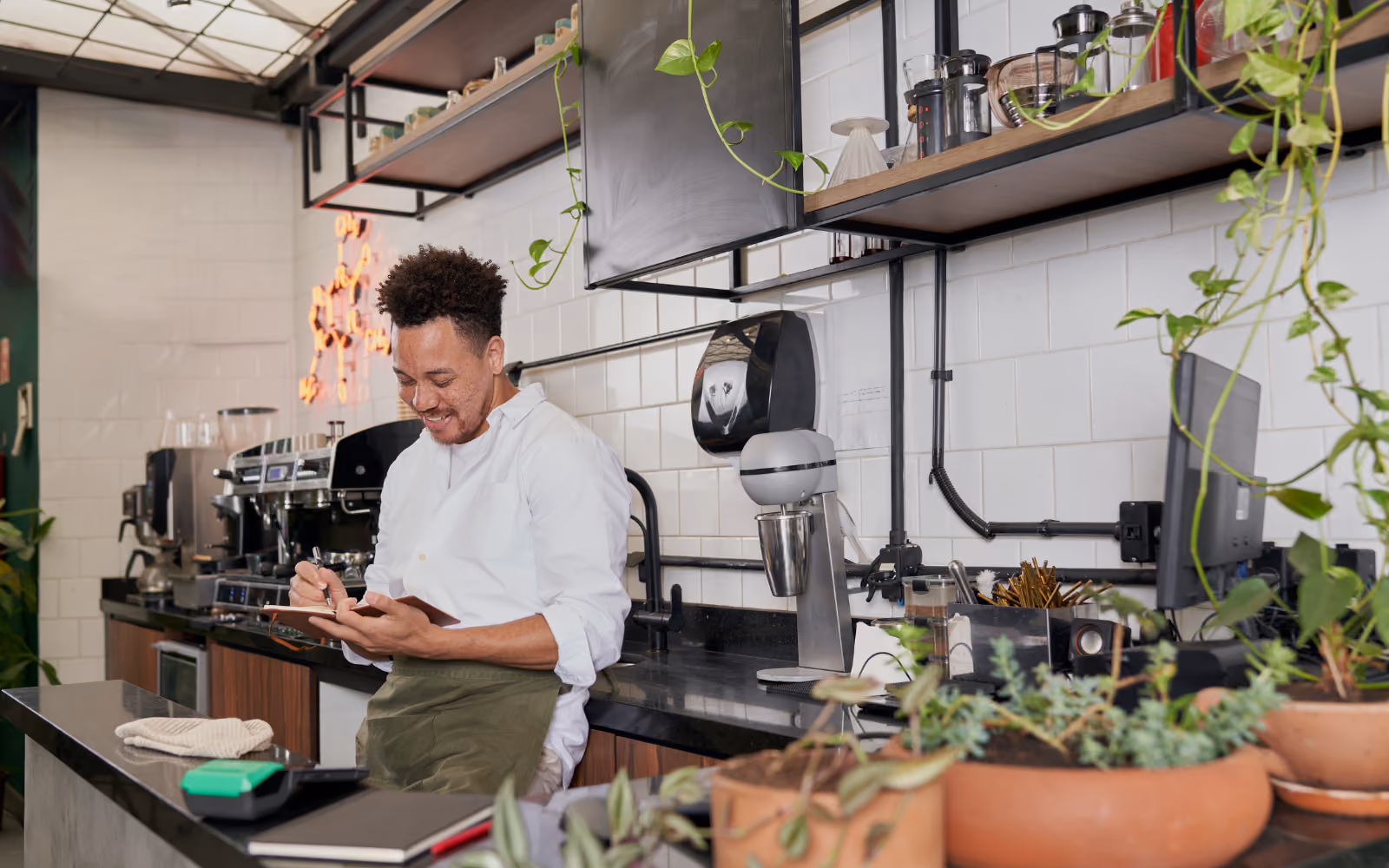 The "work in progress" feel is intentional — it mirrors the practical, roll-up-your-sleeves tone of the section and signals this is something any business owner can actually do