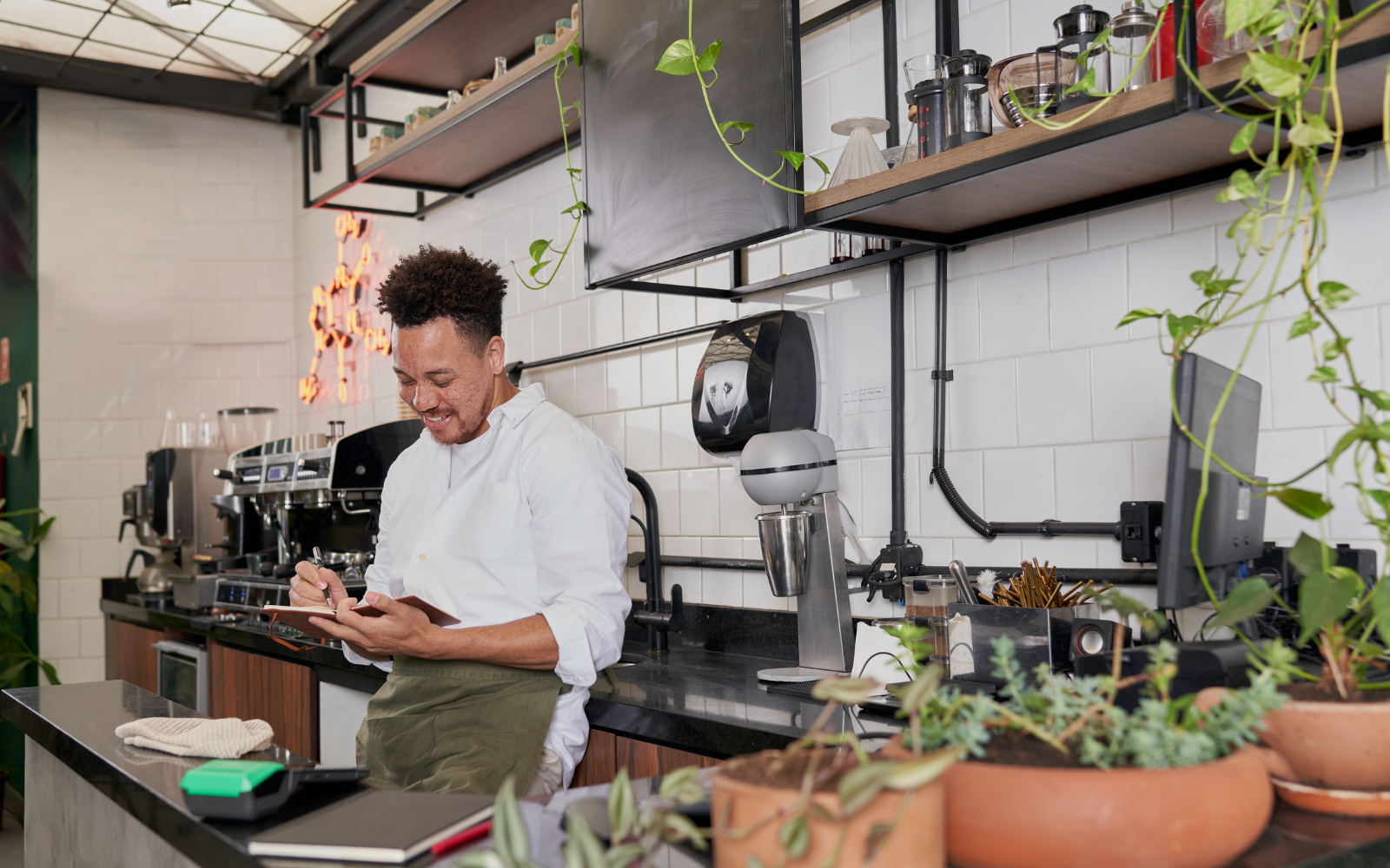 The "work in progress" feel is intentional — it mirrors the practical, roll-up-your-sleeves tone of the section and signals this is something any business owner can actually do