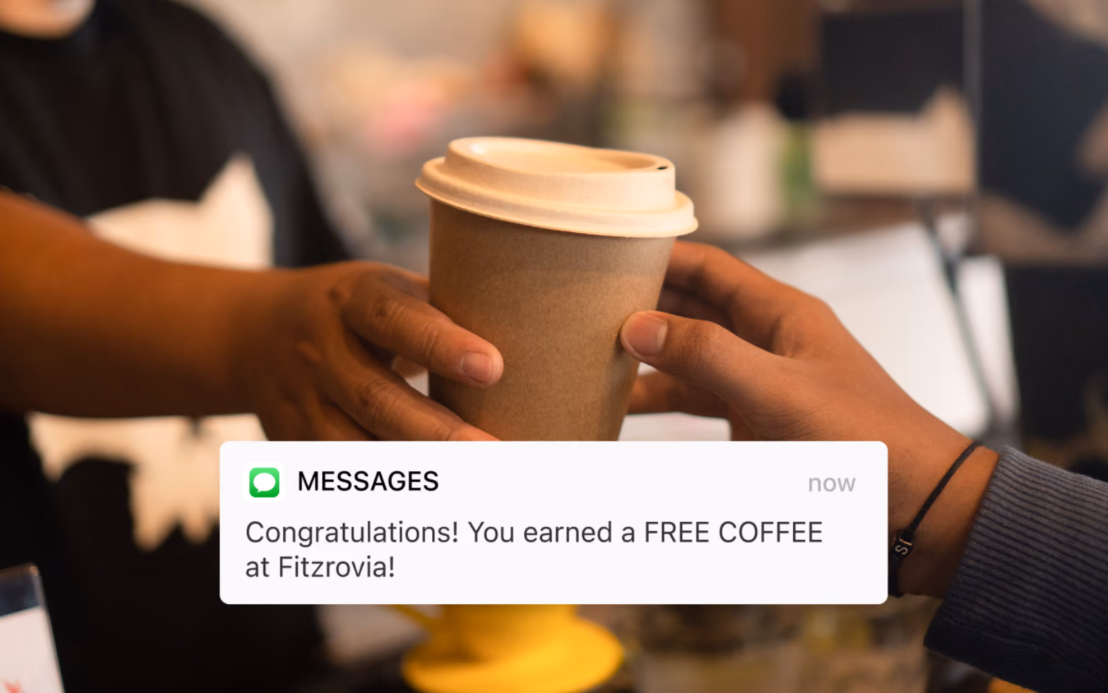 Automated cafe loyalty win-back messages sent to inactive customers