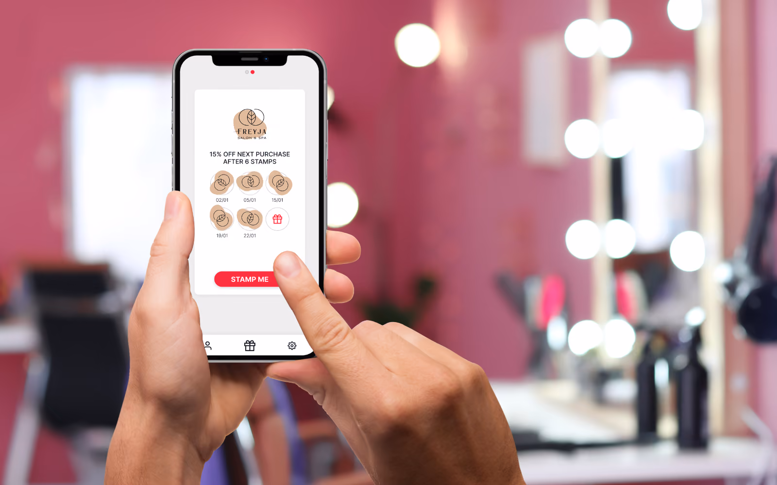 Hair salon loyalty program ROI calculator showing projected additional revenue and reward costs based on client visit frequency and average appointment value