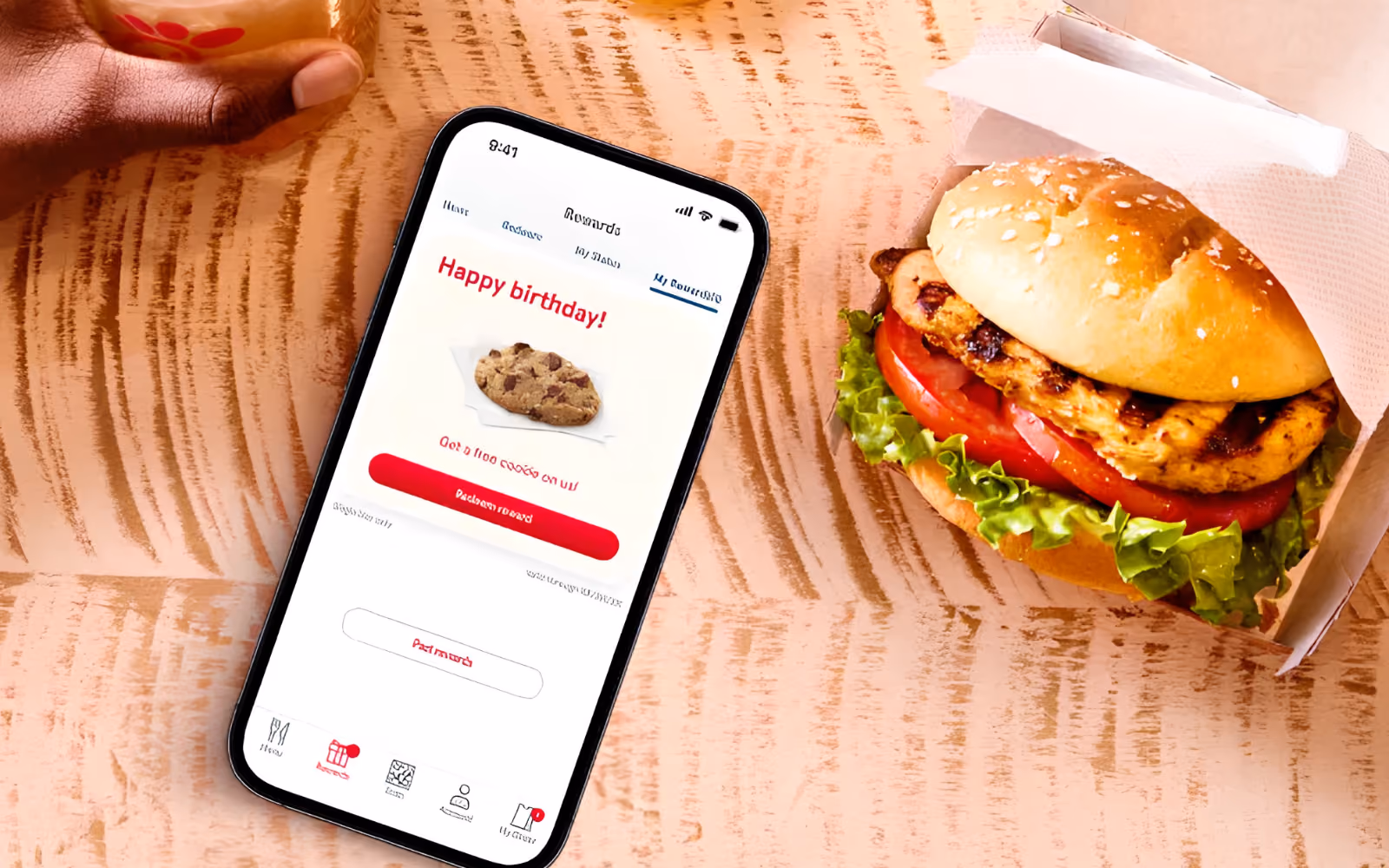 Personalized birthday reward notification sent through a small business loyalty app