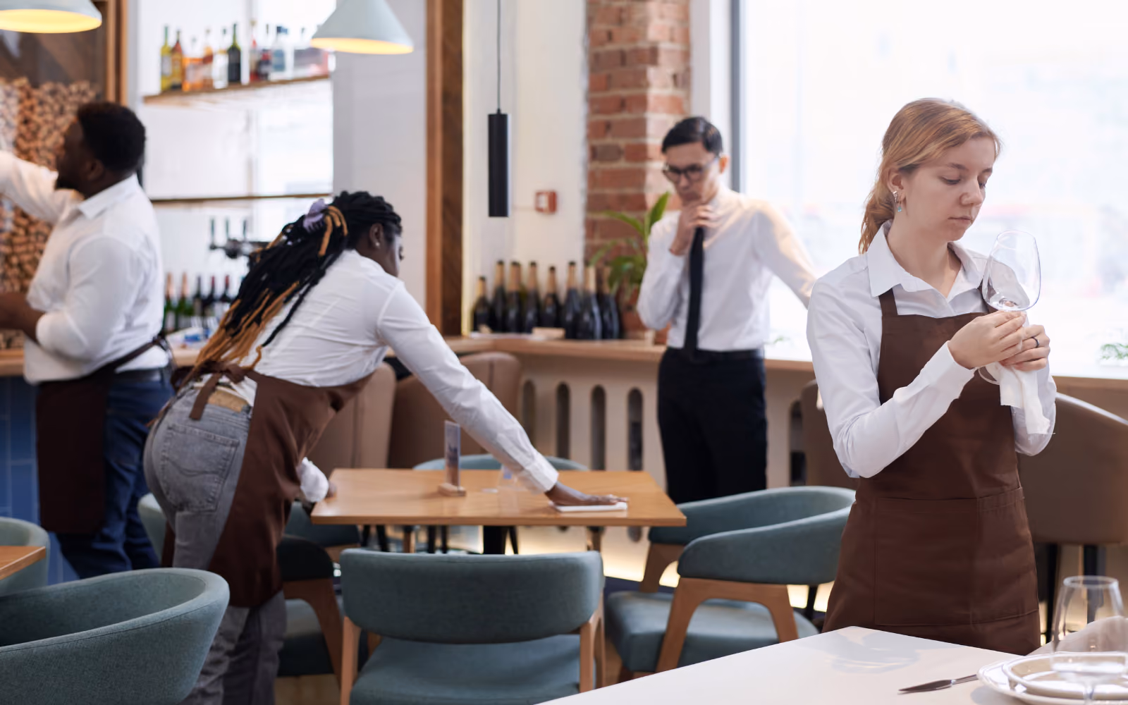 FOH and BOH staffing for restaurant opening — kitchen and service team during soft open