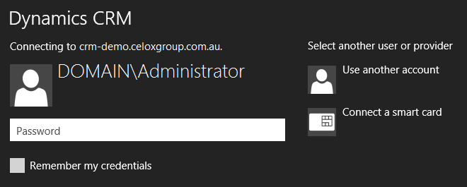 Windows Authentication Window