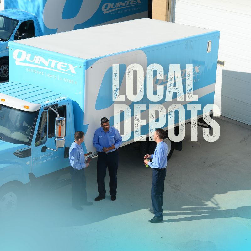 Route Service Representatives standing next to a truck before heading out.