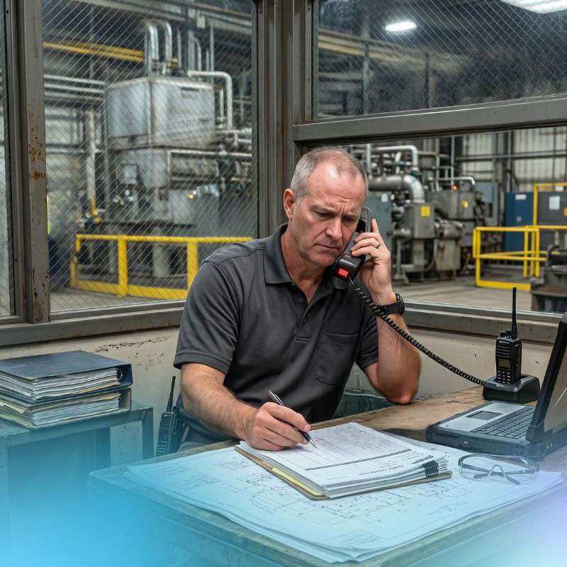 operational manager waiting on hold on the phone