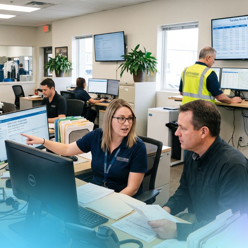 customer service rep speaking to a district manager about a customer's account