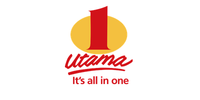 1 Utama logo with tagline It's all in one.
