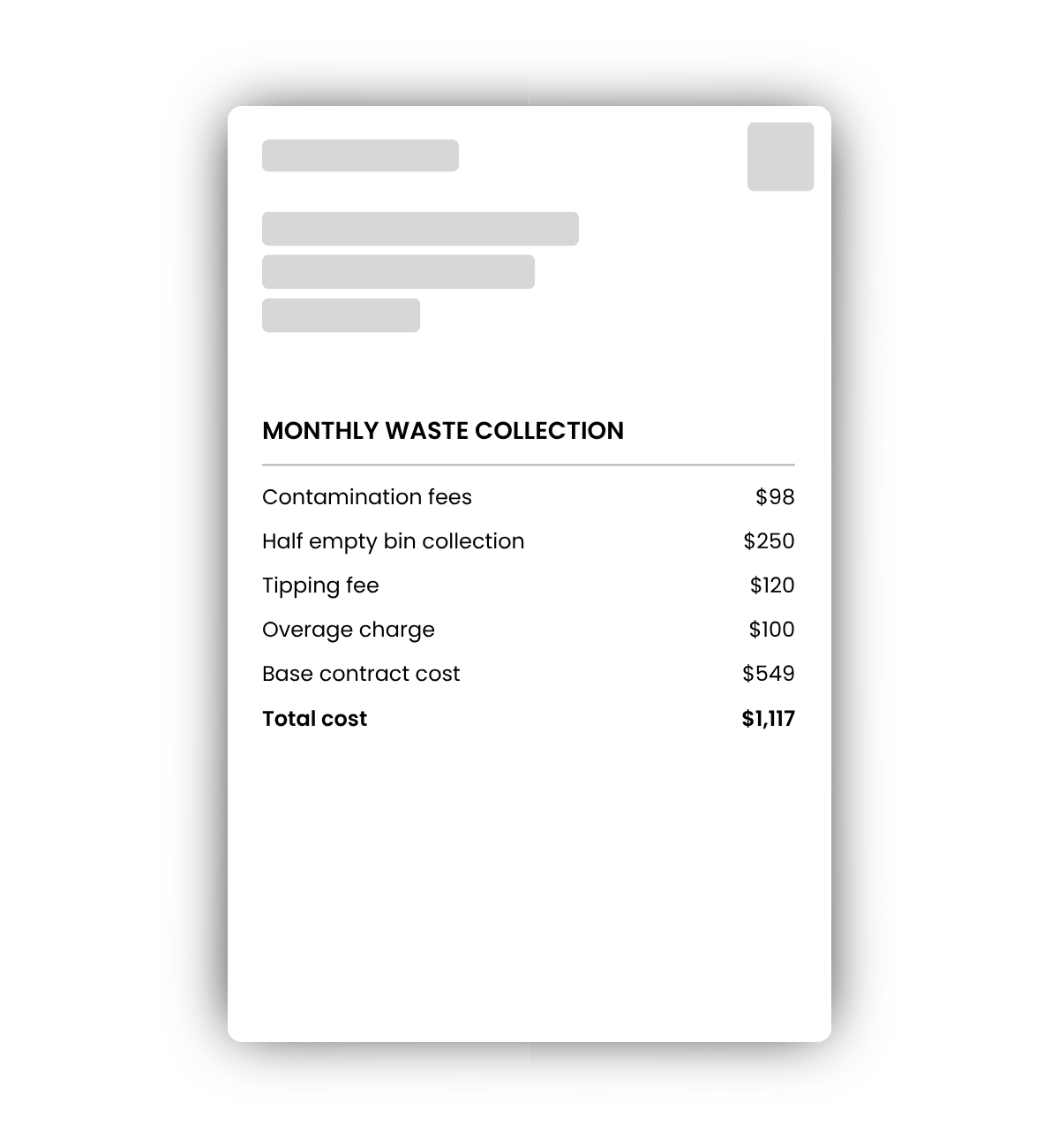 A waste hauler invoice.