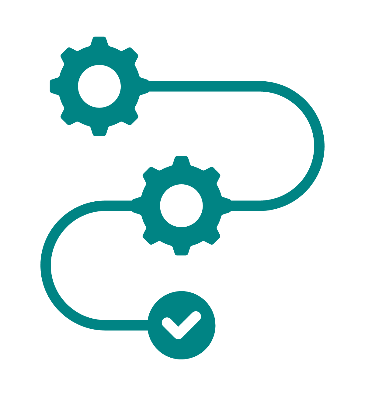 A graphic of 2 cogs with a line between them.