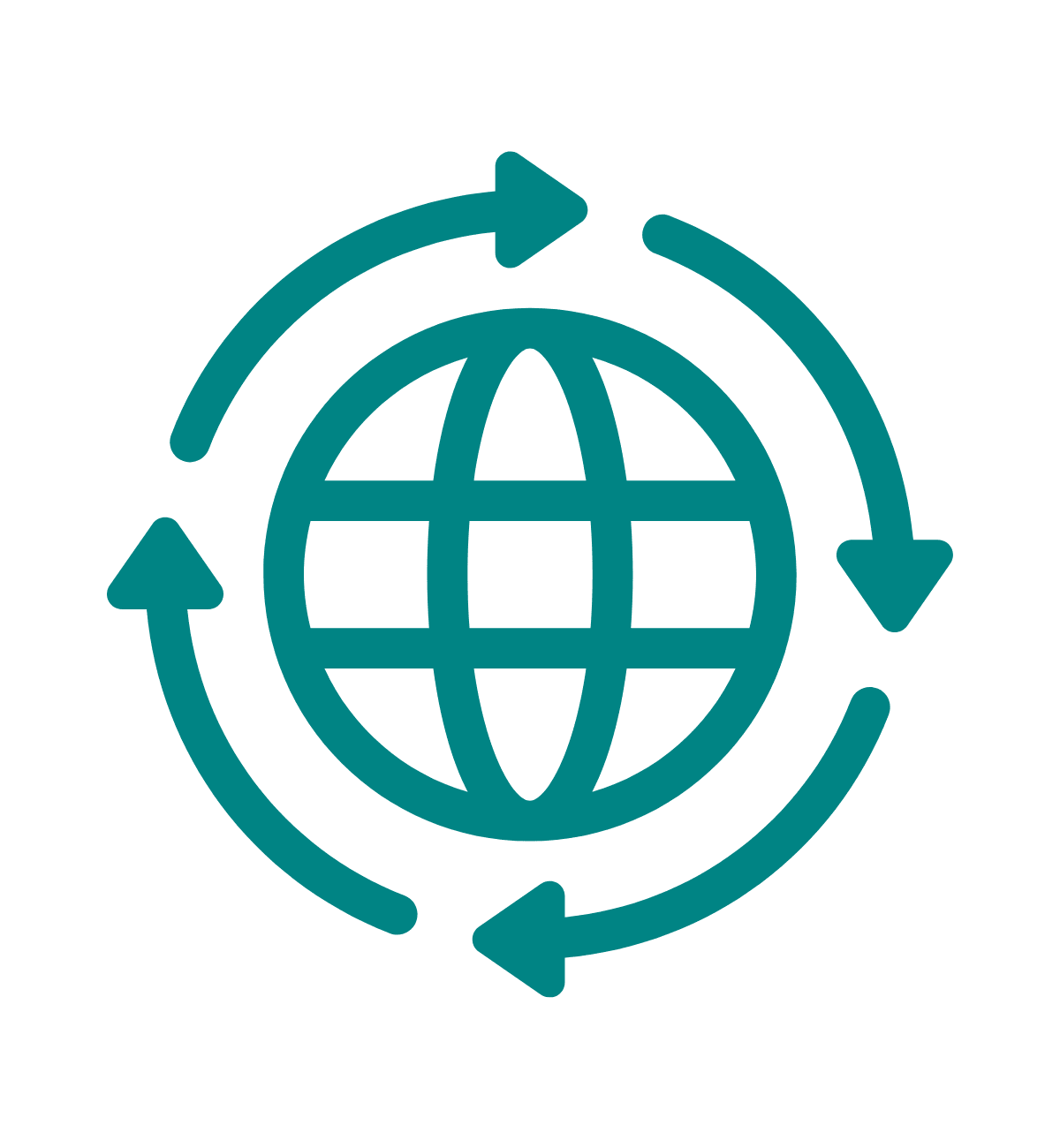 The internet symbol with 4 arrows around it.