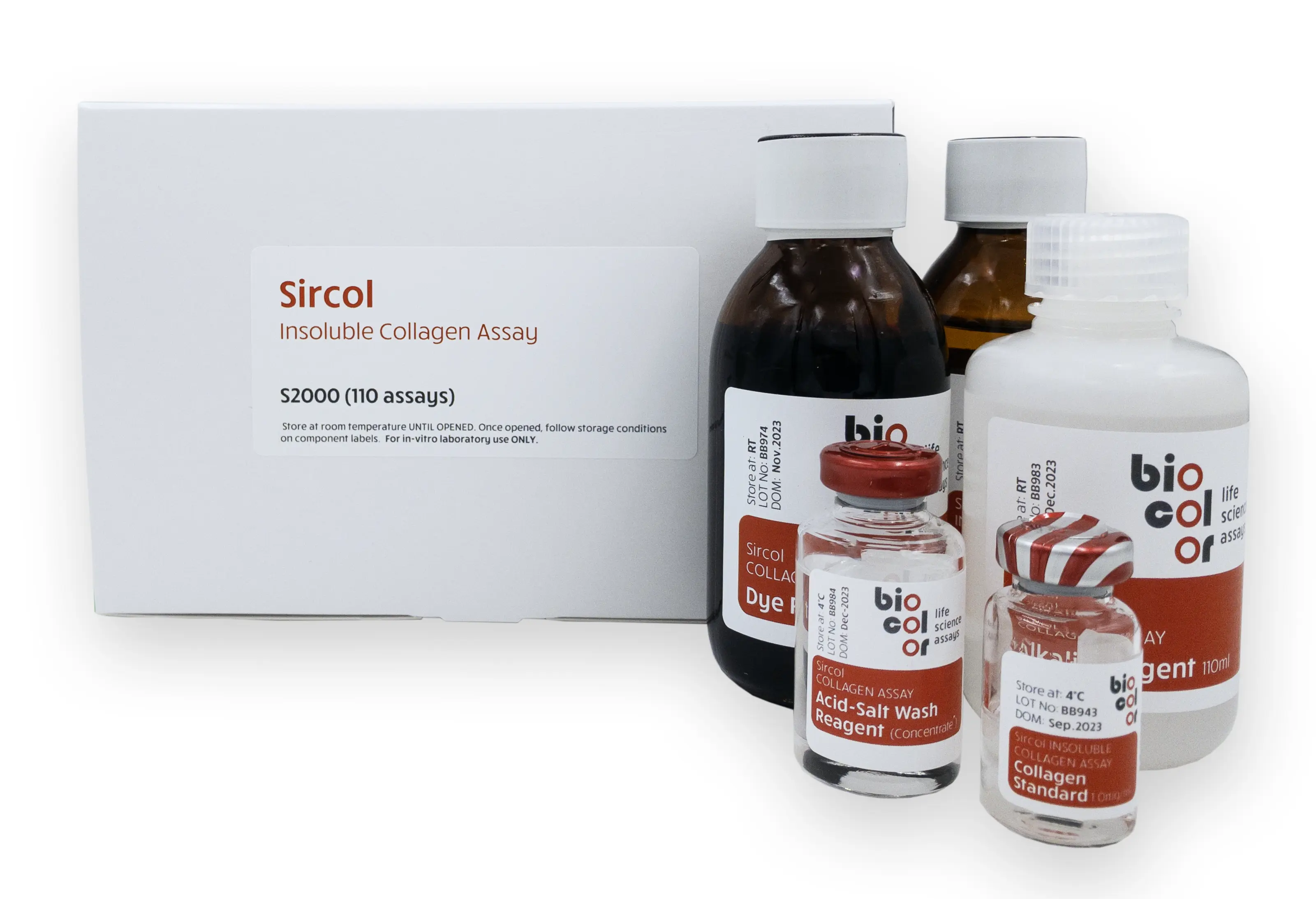 Sircol Insoluble collagen assay kit contents