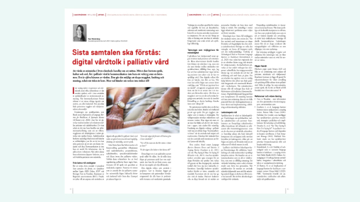 Sista samtalen ska förstås: digital vårdtolk i palliativ vård