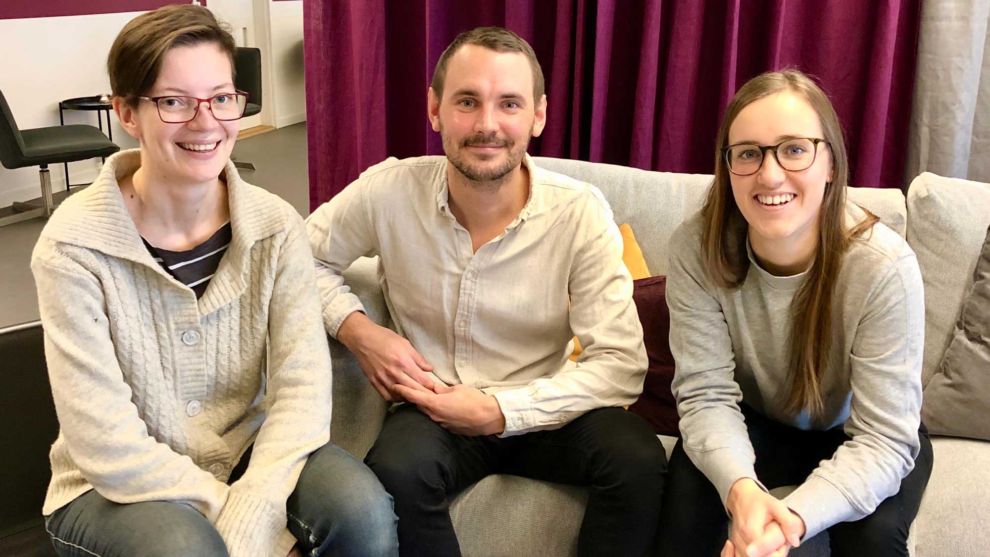 photo of group photo of agnes ambriosani, linus kullänger and annie backman