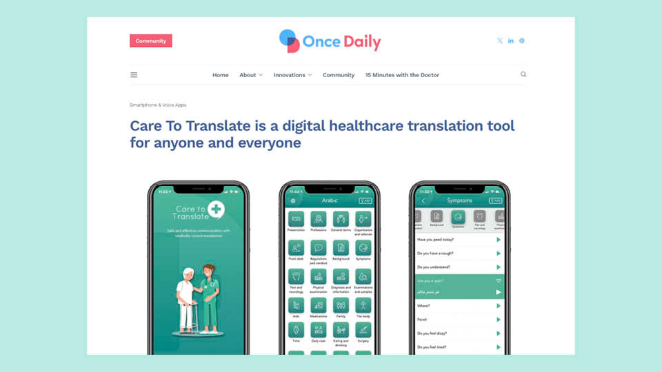 Care To Translate is a digital healthcare translation tool for anyone and everyone