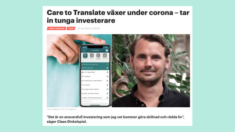 Care to Translate växer under corona – tar in tunga investerare