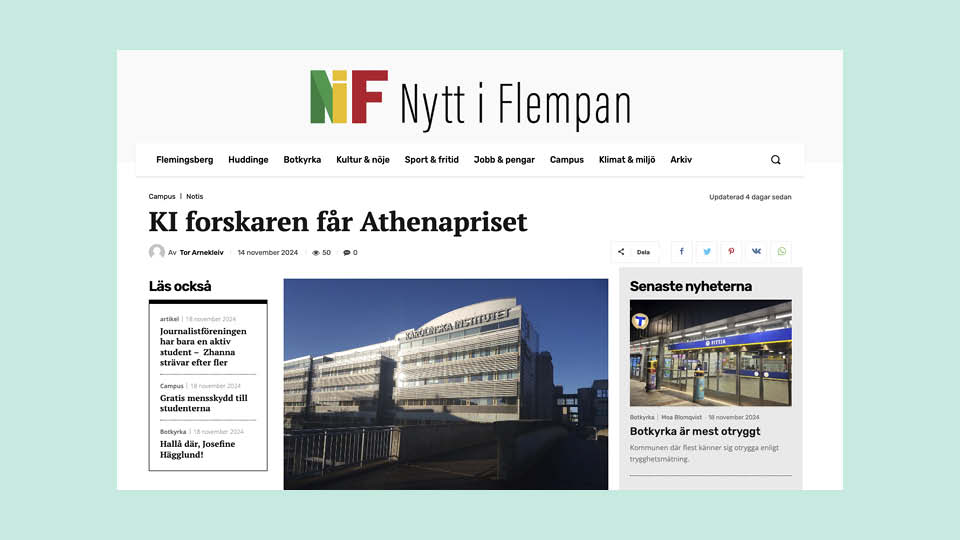 KI forskaren får Athenapriset