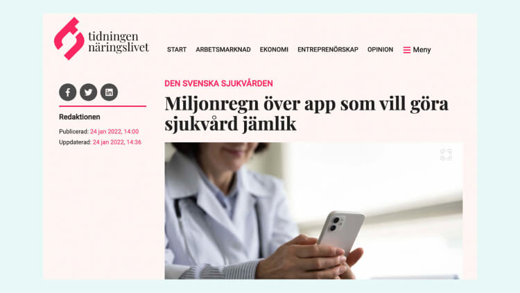 Miljonregn över app som vill göra sjukvård jämlik