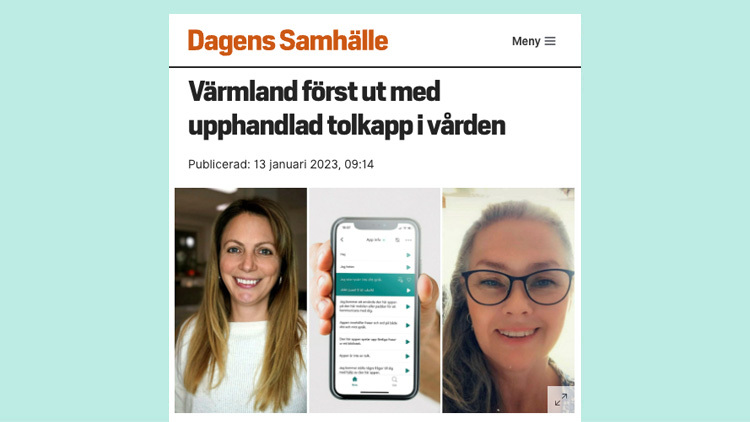 Värmland först ut med upphandlad tolkapp i vården
