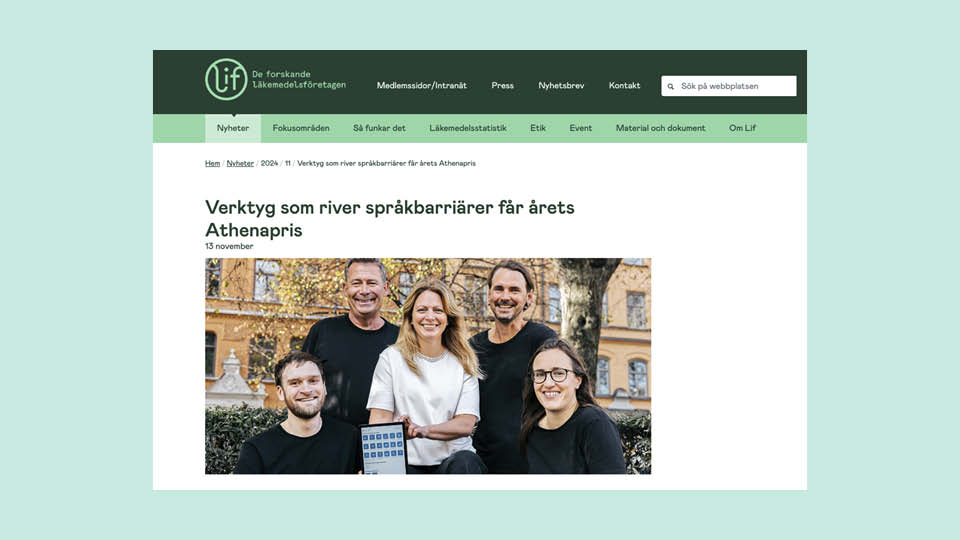 Verktyg som river språkbarriärer får årets Athenapris