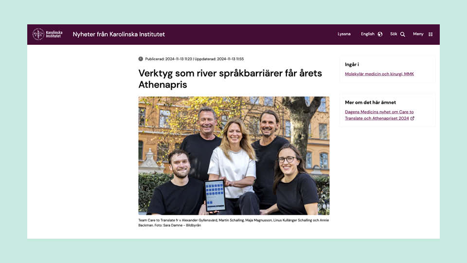 Verktyg som river språkbarriärer får årets Athenapris