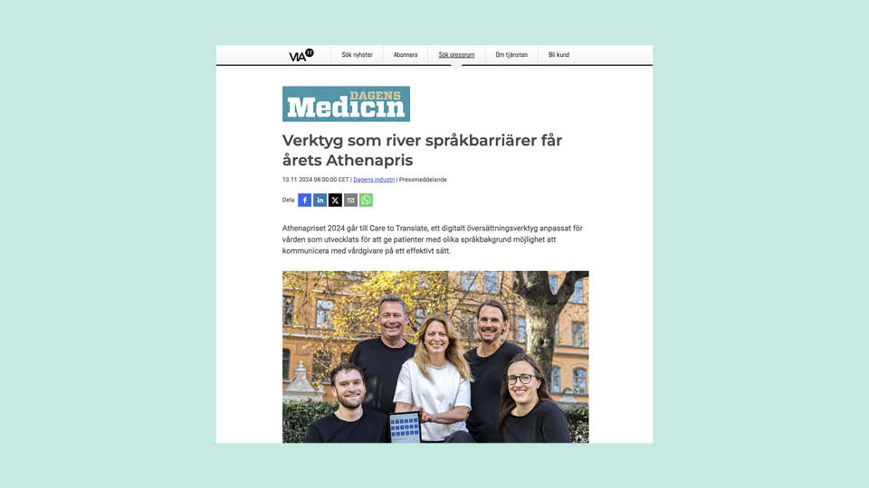 Verktyg som river språkbarriärer får årets Athenapris