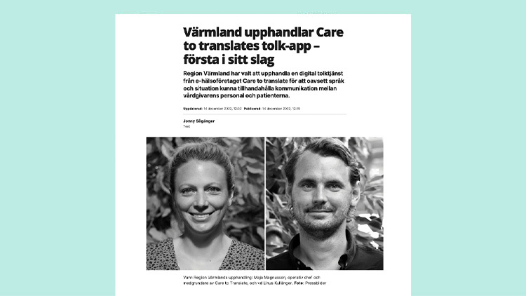 Värmland upphandlar Care to Translates tolk-app - första i sitt slag
