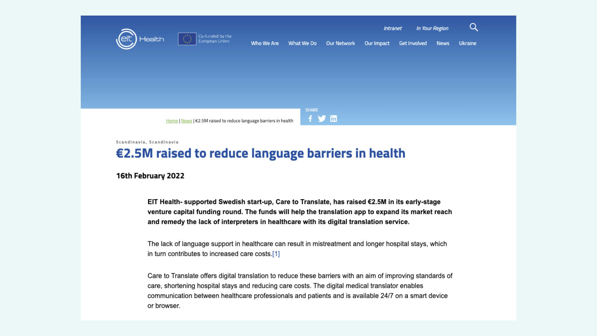 €2.5M raised to reduce language barriers in health