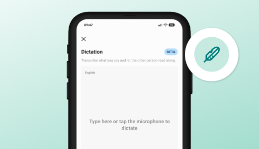 New in the app: Support communication with single-language Dictation