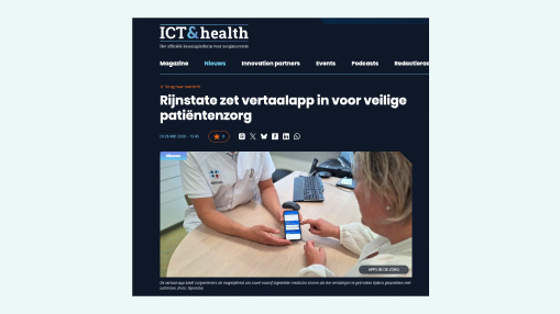 Rijnstate zet vertaalapp in voor veilige patiëntenzorg