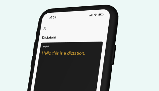 Improved accessibility in Dictation: New contrast settings