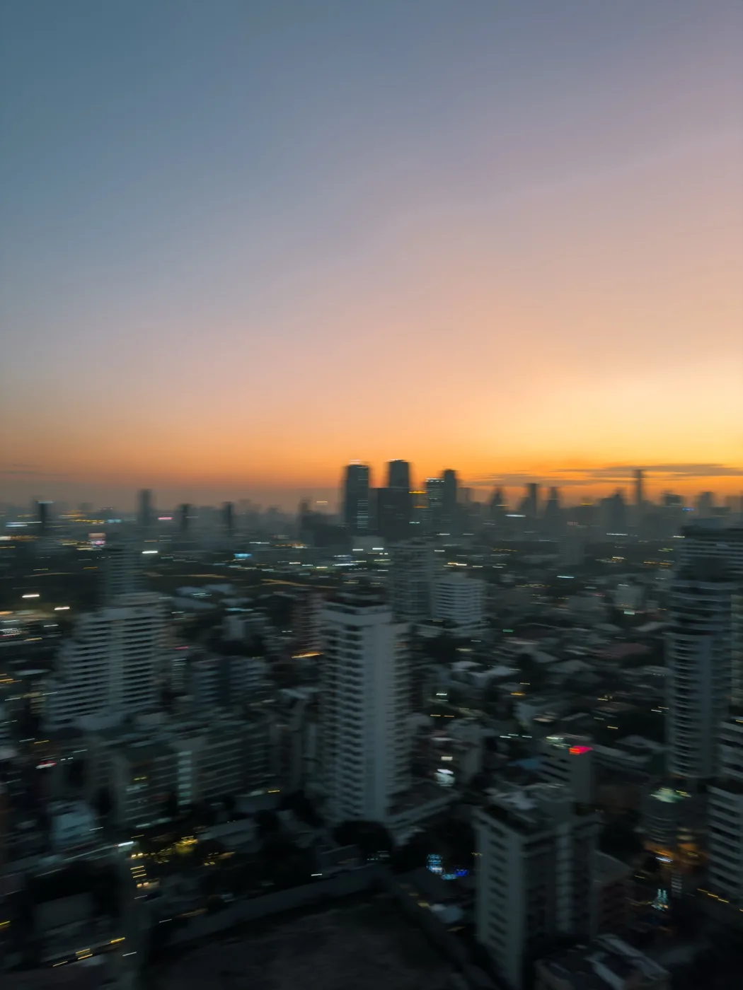 Bangkok skyline at dusk from Sofitel Bangkok