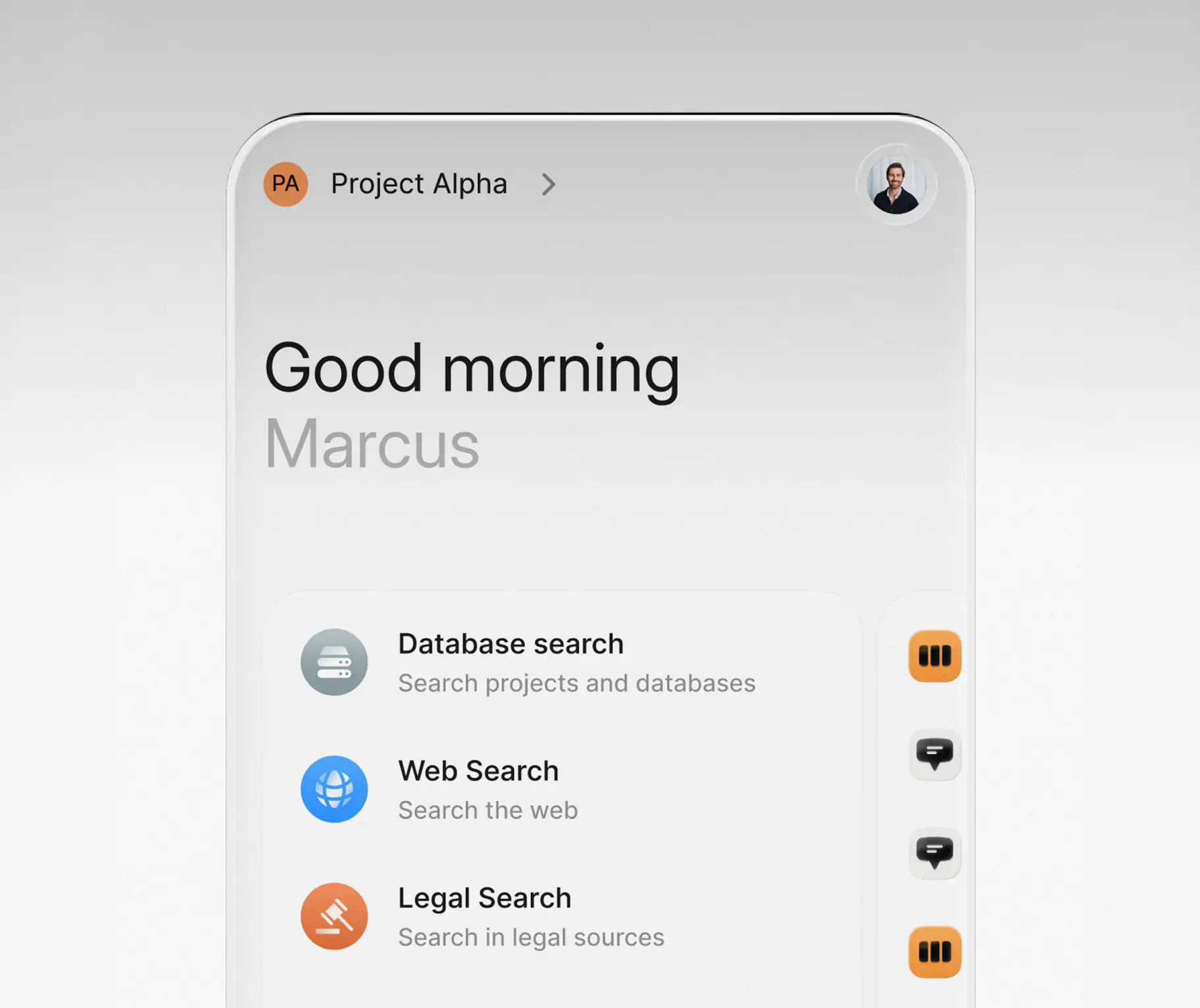 Legora’s logo in a glass-like UI element surrounded by security icons, placed within a softly lit stone environment that mirrors the brand’s trustworthy and elegant visual identity created by E&W Design Studio.