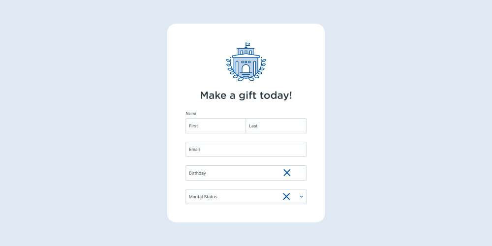 limit fields on donation page in higher education fundraising