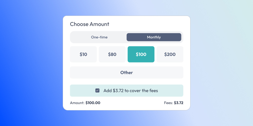Enable or disable Donor Covers Fee on commitments