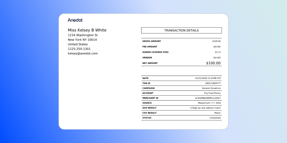 Better donor details in print view