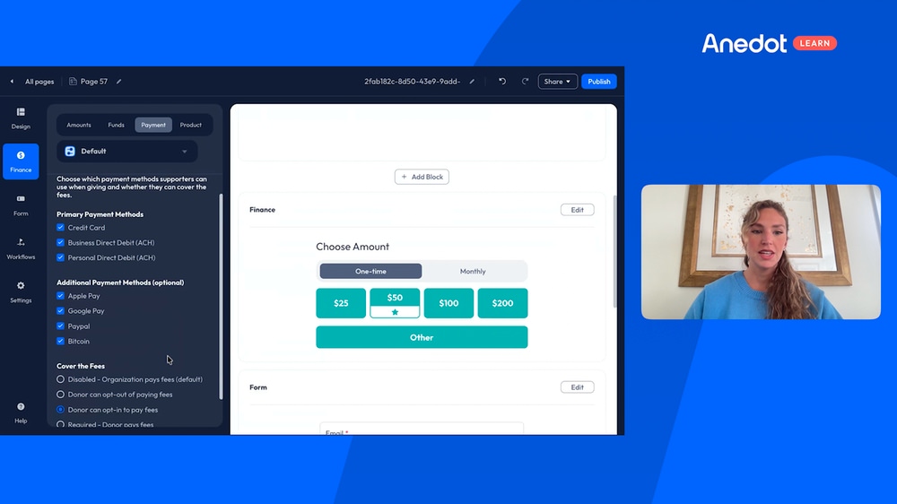 Configure payment options