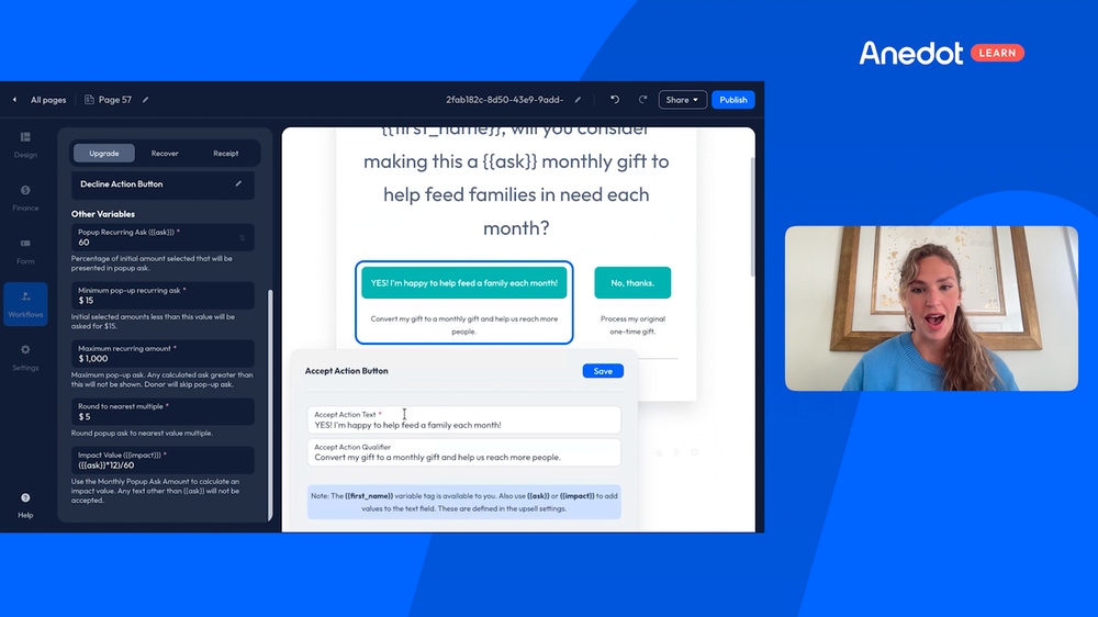 Encourage recurring gifts