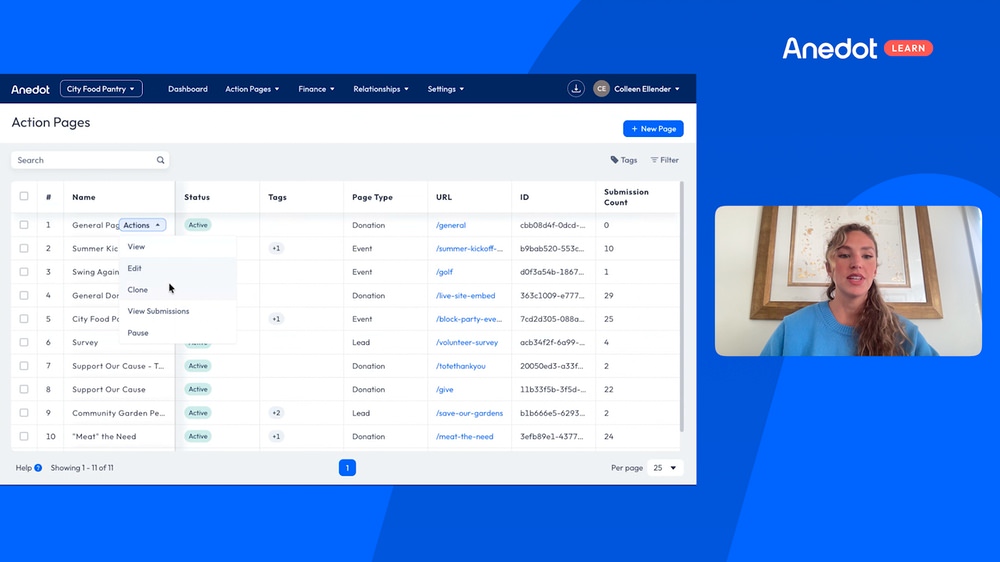 Finalize and clone your donation page