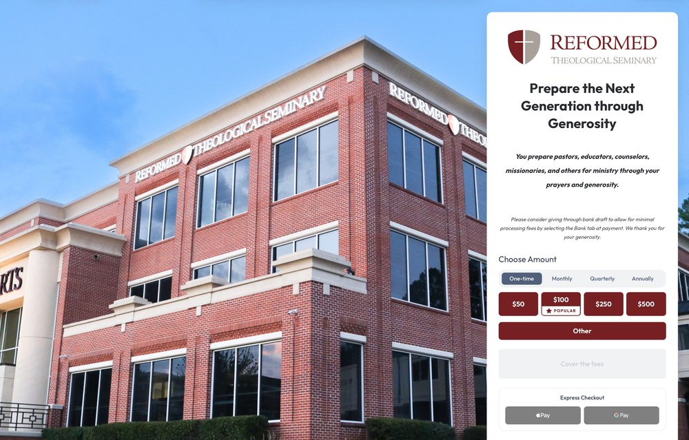 Reformed Theological Seminary Action Page Example