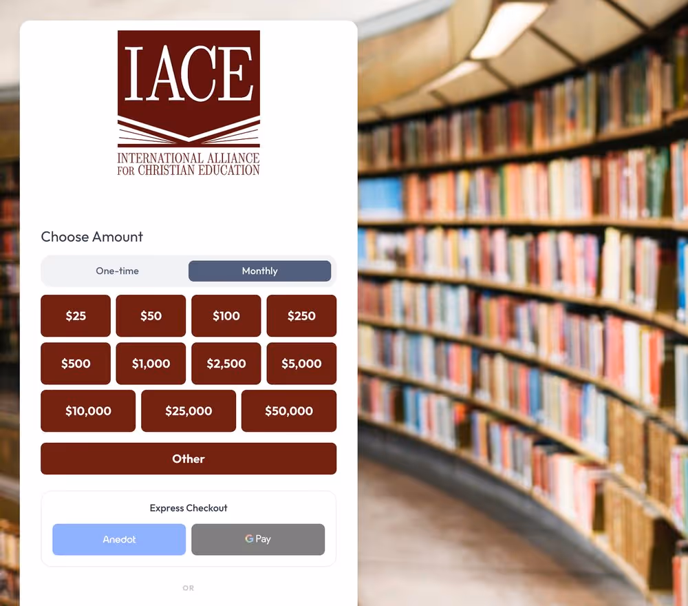 IACE Action Page Example