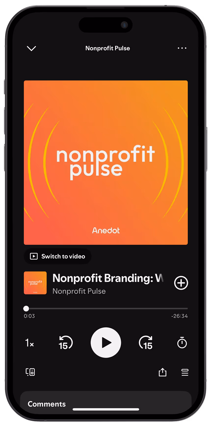 Nonprofit Pulse Spotify Phone Screenshot