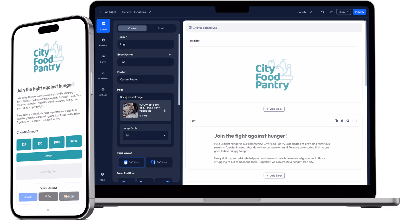 Action Pages Example For Nonrprofits